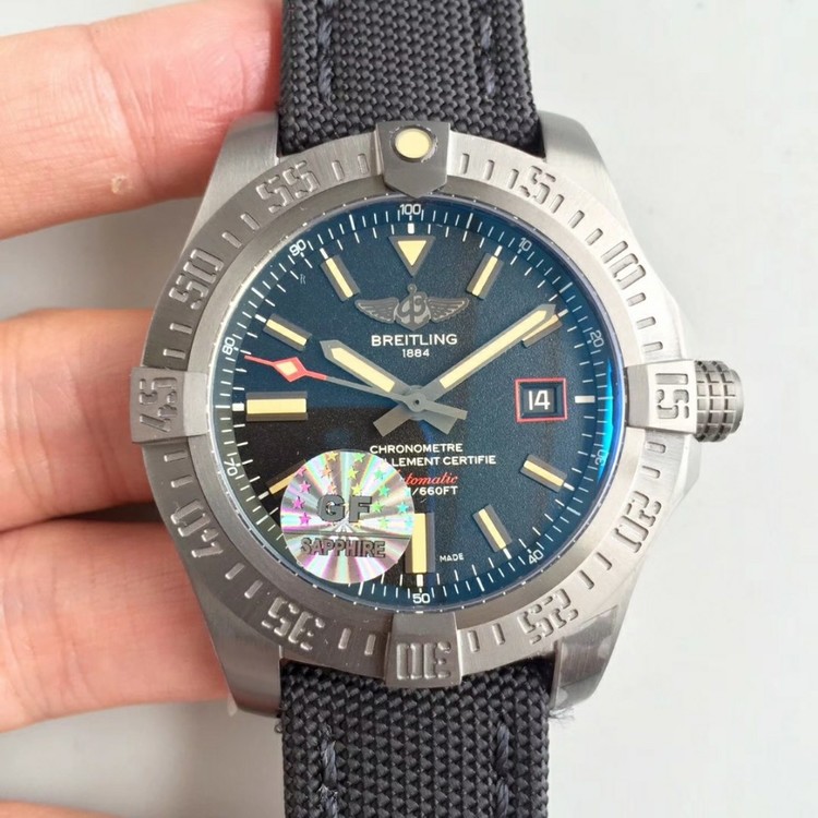 GF공장 V3 브라이틀링 블랙버드 DLC 다크그레이다이얼 Breitling Blackbird DLC Coating Dark Gray Dial 그레이스트랩