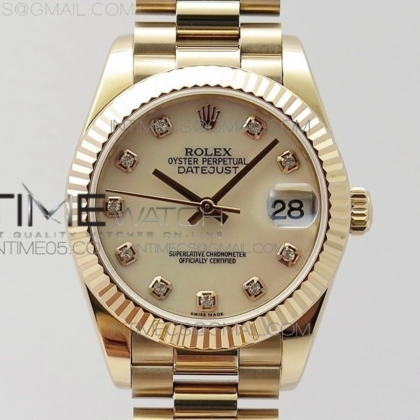 BP공장 롤렉스 데이저스트 31 로즈골드금통 자개다이얼 브레이슬릿2813 Datejust 31mm 278275 RG White MOP Crystal Markers Dial on RG President Bracelet