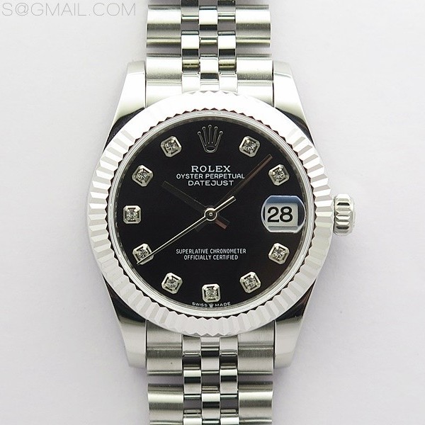 BP공장 롤렉스 데이저스트 31 블랙다이얼 2813무브 21600진동 Datejust 31mm 278271 SS BP Best Edition Black Crystal Markers Dial on Jubilee Bracelet