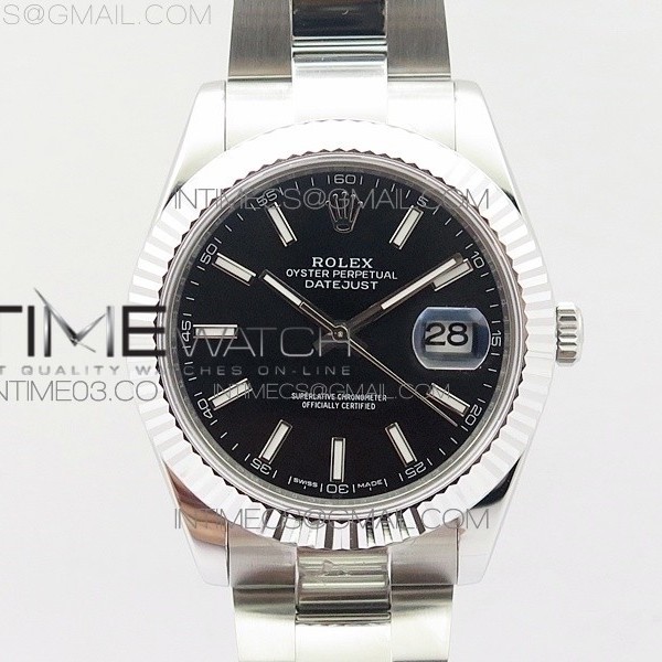 BP공장 롤렉스 데이저스트 41 블랙다이얼 오이스터 브레이슬릿 2813 DATEJUST II 126334 41MM SS BLACK DIAL STICKS MAKERS ON OYSTER BRACELET