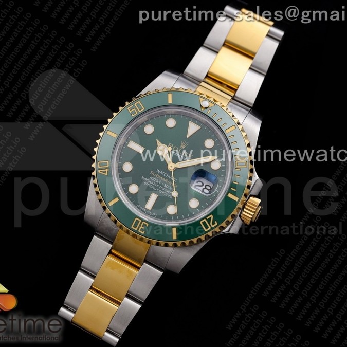 VR공장 롤렉스 서브마리너 옐로우골드 포금 콤비 그린다이얼 Submariner 116613 LV VRF Best Edition YG Wrapped Bezel Green Dial on SS/YG Bracelet A2836 MAX Version