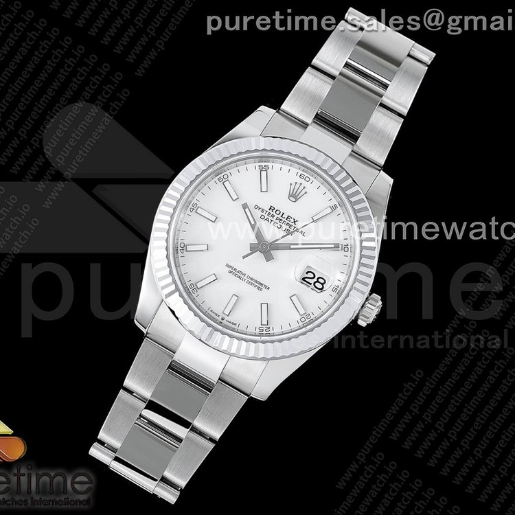 VS공장 롤렉스 데이저스트 41 스틸 화이트다이얼 플루티드베젤 오이스터브레이슬릿 DateJust 41 126334 904L SS VSF 1:1 Best Edition White Dial on Oyster Bracelet VS3235