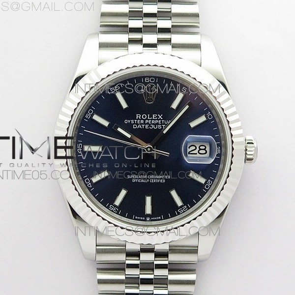 RO공장 롤렉스 데이저스트 41 블루다이얼 DateJust 41MM 126334 904L SS ROF 1:1 Best Edition Blue Dial Stick Markers on SS Jubilee Bracelet A3235