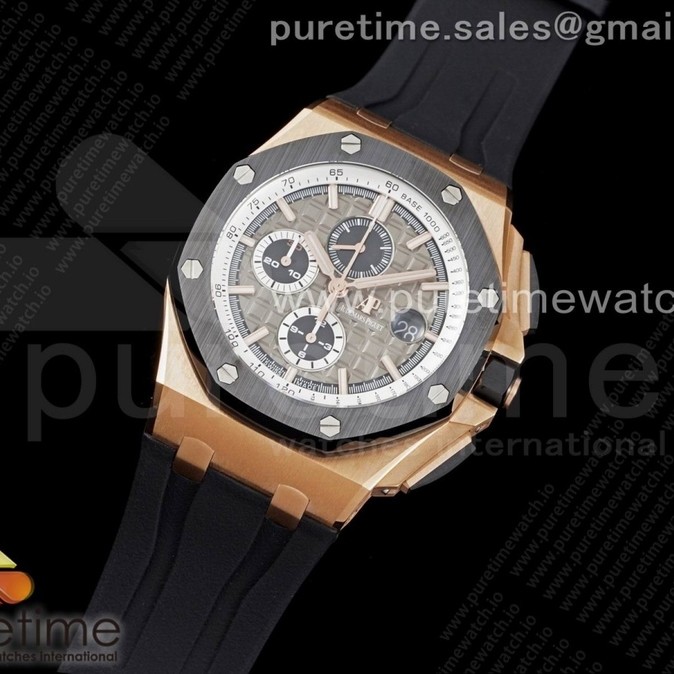 JF공장 V2 로얄오크오프쇼어 로골 그레이다이얼 러버 Royal Oak Offshore 44mm RG Germany Edition JF 1:1 Best Edition on Rubber Strap A3126 V2