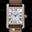 F1공장 까르띠에 탱크 머스트 스몰 로즈골드금통 다이아몬드베젤 브라운스트랩 Cartier Tank Must Small Dia RG/LE Wht F1F Sw Qtz