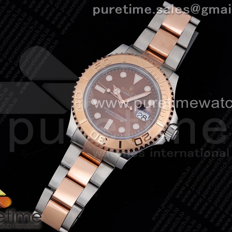 D1공장 롤렉스 요트마스터 로골포금콤비 브라운다이얼 브레이슬릿 Yacht-Master 116621 D1F Brown Dial on Rose Gold Wrapped SS/RG Bracelet A2836