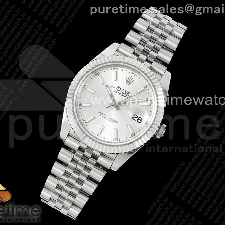 ZF공장 롤렉스 데이저스트 41 스틸 실버다이얼 플루티드베젤 쥬빌레브레이슬릿 DateJust 41 126334 ZF 1:1 Best Edition 904L Steel Silver Dial Stick Marker on Jubilee Bracelet A2824