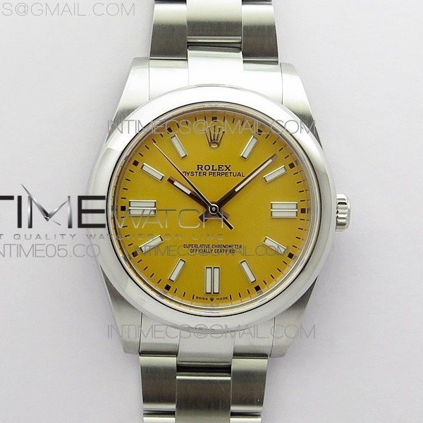 BP공장 롤렉스 오이스터퍼페츄얼 41미리 옐로우다이얼 2813 Oyster Perpetual 41mm 124300 BP Best Edition Yellow Dial on SS Bracelet