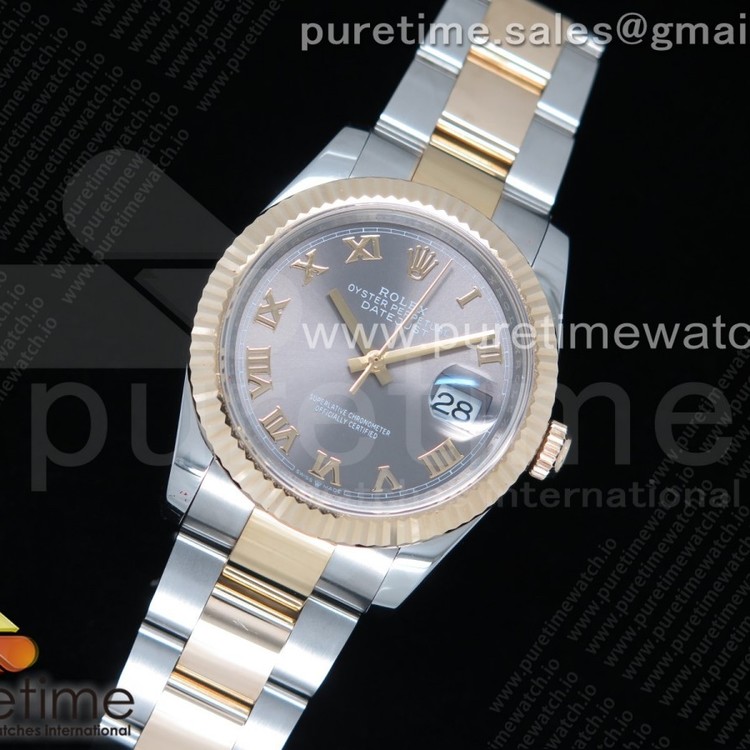 GM공장 롤렉스 데이저스트 36 옐로우골드콤비 포금 그레이다이얼 브레이슬릿 DateJust 36 SS/YG Wrapped 116233 Gray Dial Roman Markers on SS/YG Wrapped Oyster Bracelet A2836