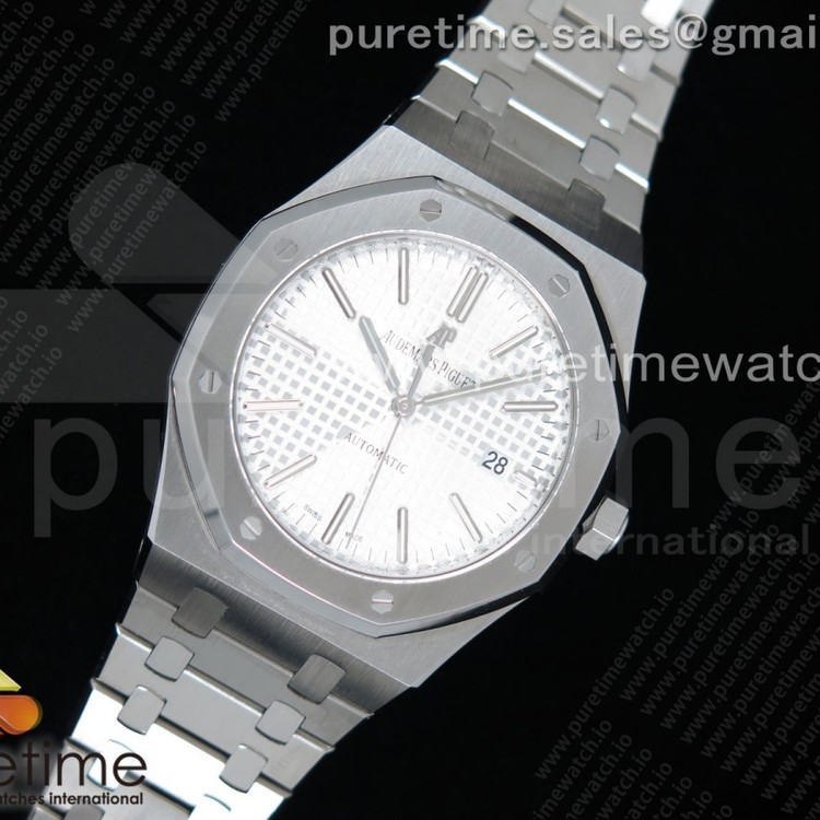 FK공장 오데마피게 로얄오크 15400 화이트다이얼 브레이슬릿 Royal Oak 41mm 15400 SS White Textured Dial on SS Bracelet A3120