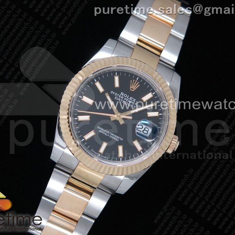 GM공장 롤렉스 데이저스트 36 옐로우골드콤비 포금 블랙다이얼 브레이슬릿 DateJust 36 SS/YG Wrapped 116233 Black Dial Stick Markers on SS/YG Wrapped Oyster Bracelet A2836