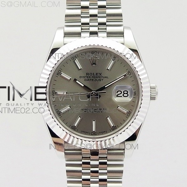 BP 롤렉스 데이저스트 41 스틸 실버다이얼 바인덱스 V2 DATEJUST II 41MM SLIVER GRAY DIAL SUPERLUMED SMALL STICKS MAKERS ON NEW VERSION JUBILEE BRACELET