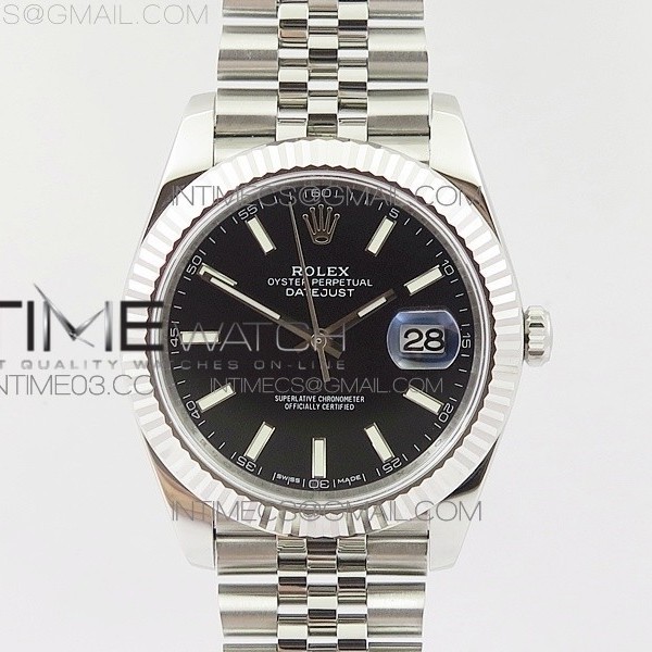 RE공장 V2 롤렉스 데이저스트 41 스틸 블랙바다이얼 브레이슬릿 DATEJUST 126334 SS BLACK DIAL STICK MARKERS ON NEW VERSION JUBILEE BRACELET A3235