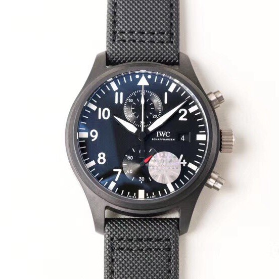 YL공장 IWC 파일럿 IW389001 세라믹케이스 블랙다이얼 나일론스트랩 IWC PILOT IW389001 CERAMIC CASE BLACK DIAL ON NYLON STRAP A7750