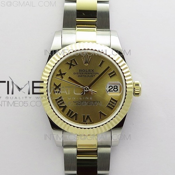 BP 롤렉스 데이저스트 31 옐로우골드콤비 샴페인다이얼 2813 Datejust 31mm 278273 SS/YG BP Best Edition YG Roman Markers Dial on SS/YG Oyster Bracelet