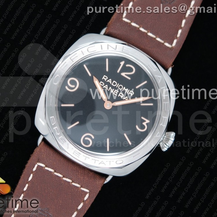 ZF공장 파네라이 PAM685 스틸 블랙다이얼 가죽스트랩 PAM685 Acciaio Brevettato Black Dial on Brown Leather Strap P.3000 Super Clone