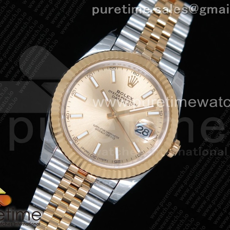 DJ공장 롤렉스 데이저스트 41 옐로우골드 콤비 샴페인다이얼 쥬빌레브레이슬릿 DateJust 41 126333 904L SS/YG YG Dial Stick Markers on Jubilee Bracelet A2836