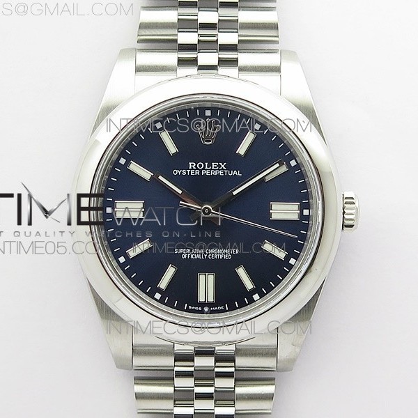 BP공장 롤렉스 오이스터퍼페츄얼 41미리 블루다이얼 2813 Oyster Perpetual 41mm 124300 BP Best Edition Dark Blue Dial on SS Jubilee Bracelet