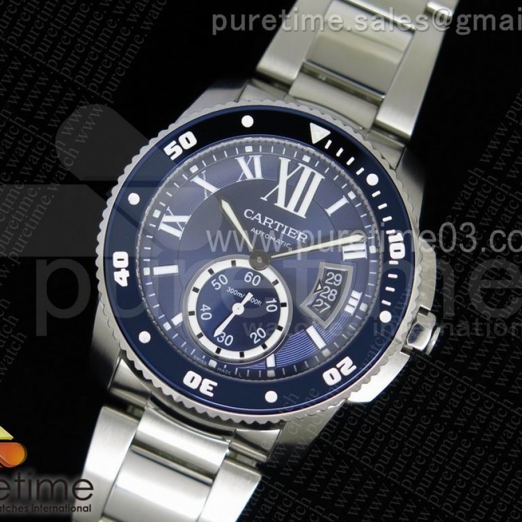 TF공장 까르띠에 칼리브 드 까르띠에 스틸 블루다이얼 브레이슬릿 Cartier Calibre de Cartier SS/Blue Dial