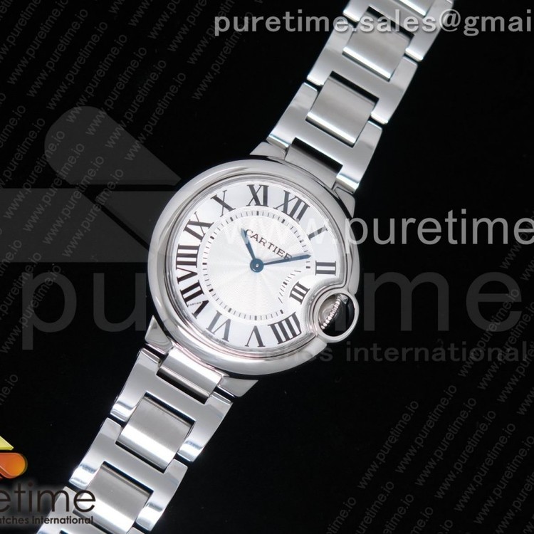 AF공장 까르띠에 발롱블루 33MM 스틸 Ballon Bleu 33mm SS White Textured Dial on SS Bracelet Jap Quartz