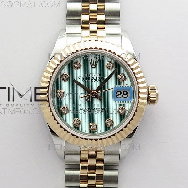 BP공장 롤렉스 데이저스트 28 로즈골드콤비 블루다이얼 2671 Datejust 28mm 279173 SS/RG BP Best Edition Blue Texture Dial on SS/RG Jubilee Bracelet ETA2671