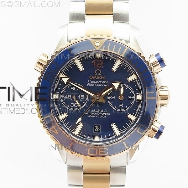 OM공장 오메가 씨마스터 크로노그래프 로즈골드콤비 블루다이얼 브레이슬릿 SEAMASTER PROFESSIONAL CHRONO SS/RG BLUE CERAMIC BLUE DIAL ON SS BRACELET A9300