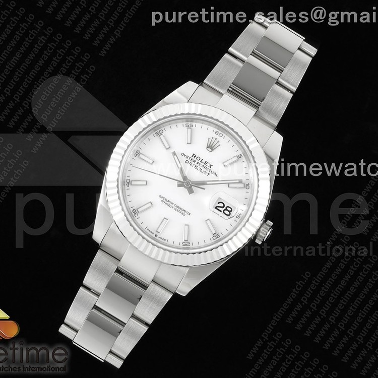 WF공장 롤렉스 데이저스트 41 스틸 화이트다이얼 플루티드베젤 오이스터브레이슬릿 DateJust 41 126334 WF 1:1 Best Edition 904L Steel White Stick Dial on Oyster Bracelet VR3235