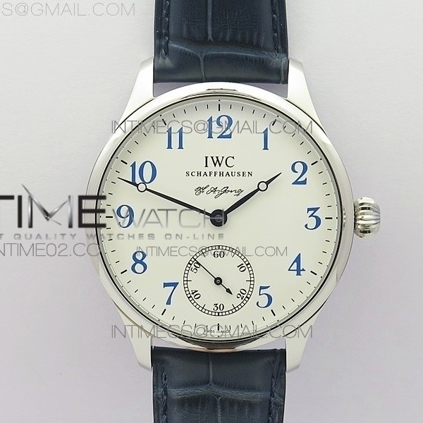 GS공장 IWC 포르투기저 IW544203 스틸 블루핸즈 화이트다이얼 가죽스트랩 PORTUGUESE IW544203 SS WHITE DIAL BLUE NUMBER MARKERS ON BLUE LEATHER STRAP