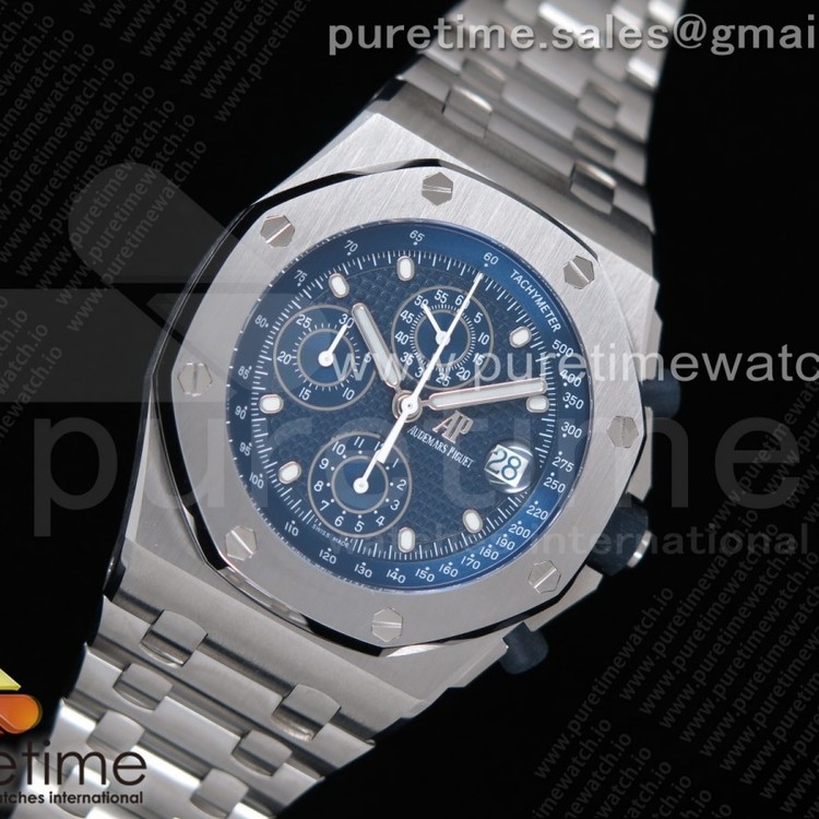 JF공장 오데마피게 로얄오크오프쇼어 25주년 블루다이얼 Royal Oak Offshore 25th Anniversary 26237ST on SS Bracelet A7750