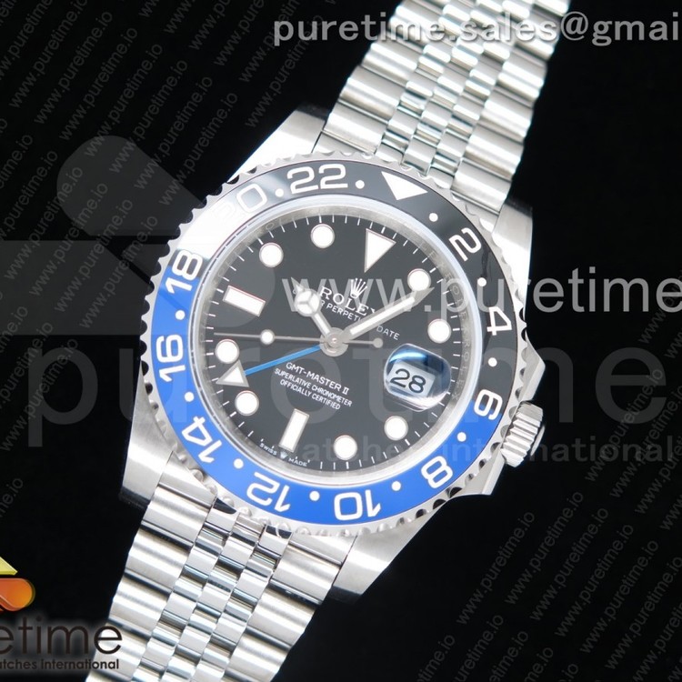 EW공장 롤렉스 GMT마스터2 블루앤블랙 파워에이드 쥬빌레브레이슬릿 GMT-Master II 116710 BLNR Black/Blue Ceramic on SS Jubilee Bracelet A2836