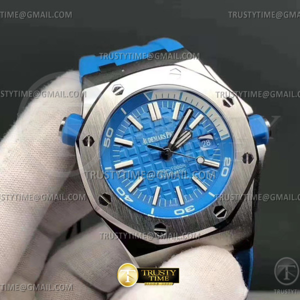 BF공장 오데마피게 로얄오크오프쇼어 다이버 15710 터퀴스블루 Royal Oak Offshore Diver 15710 SS/RU L-Blue BF A3120