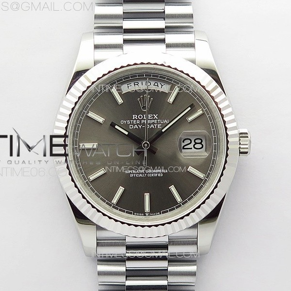 GM공장 롤렉스 데이데이트 40 그레이다이얼 프레지던트브레이슬릿 DayDate 40mm 228239 GMF 1:1 Best SS Gray Dial Stick Markers on President Bracelet A3255