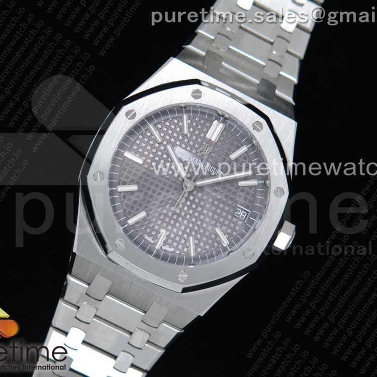 OM공장 오데마피게 로얄오크 41MM 그레이다이얼 브레이슬릿 Royal Oak 41mm 15500 SS Gray Textured Dial on SS Bracelet MIYOTA 9015