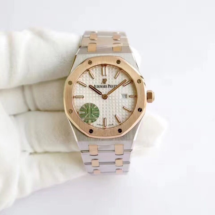 JF공장 오데마피게 로얄오크 33mm 스위스ETA쿼츠무브먼트 Audemars Piguet Royal Oak 콤비 흰판