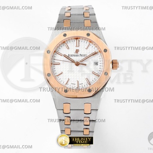 8F공장 오데마피게 로얄오크 34MM 로즈골드콤비 화이트다이얼 브레이슬릿 오토메틱Royal Oak 34mm RG/SS White 8F A5800