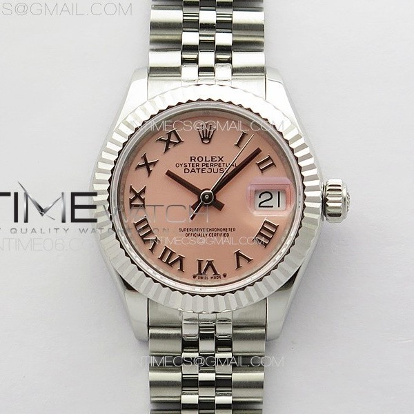 APS공장 롤렉스 레이디 데이저스트 28 스틸 핑크로만다이얼 플루티드베젤 쥬빌레브레이슬릿 Datejust 28mm 279179 SS APSF Best Edition Pink Dial Roman Markers on SS Jubilee Bracelet NH05