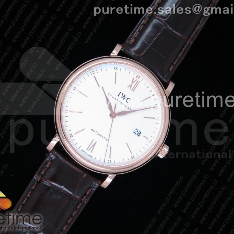 MK공장 V5 IWC 포르토피노 로즈골드금장 화이트다이얼 가죽스트랩 Portofino Automatic RG White Dial on Brown Leather Strap MIYOTA 9015