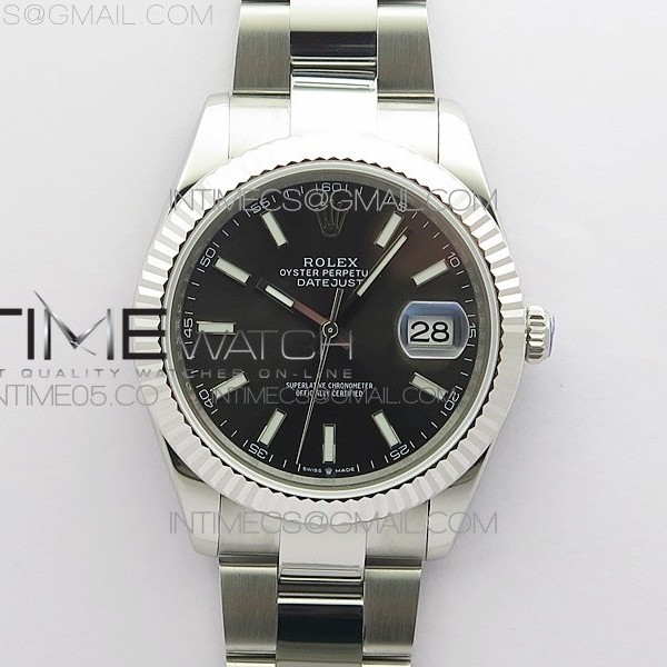 RO공장 롤렉스 데이저스트 41 그레이다이얼 DateJust 41MM 126334 904L SS ROF 1:1 Best Edition Gray Dial Stick Markers on SS Oyster Bracelet A3235