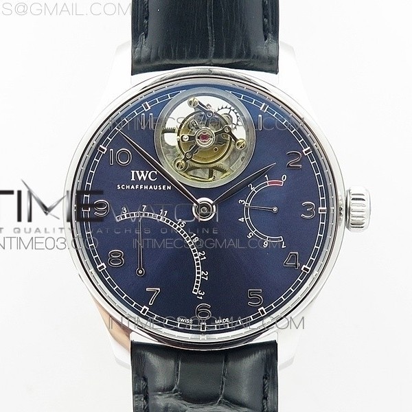 ZF공장 IWC 포르투기즈 투어빌론 IW504602 스틸 블루다이얼 가죽스트랩 IWC PORTUGUESE TOURBILLON IW504602 SS BLUE DIAL ON BLACK LEATHER STRAP