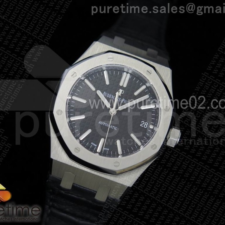 JF공장 오데마피게 로얄오크 15450 Cal.3120 Audemars Piguet Royal Oak 15450 스틸 블랙다이얼 가죽줄