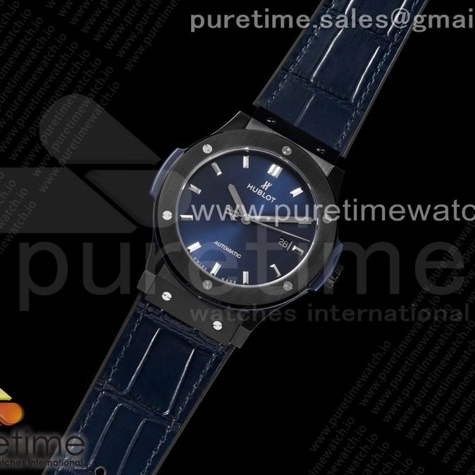 HB공장 클레식퓨전 45미리 PVD 블루다이얼 거미스트랩 Classic Fusion 45mm PVD HBF 1:1 Best Edition Blue Dial on Blue Gummy Strap A2892