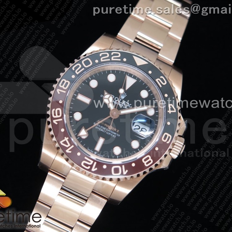 GM공장 롤렉스 GMT마스터2 루트비어 금통 GMT-Master II 126715 CHNR RG Plated 904L Steel Correct Hand Stack 무조건 최신버전으로만 출고되는 제품입니다.