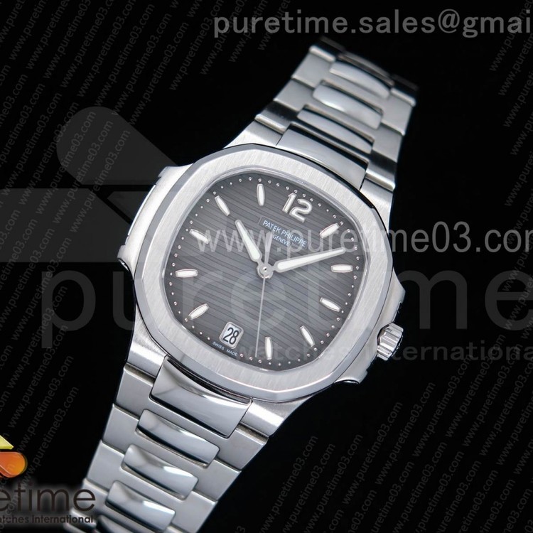 PF공장 파텍필립 노틸러스 레이디 7118 스틸 그레이다이얼 Nautilus Jumbo Ladies 7118 Gray Textured Dial on SS Bracelet A324 Clone