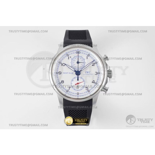 HC공장 IWC 포르투기저 요트 크로노그래프 스틸 화이트다이얼 러버스트랩 Portuguese Yacht Chrono SS/LE White/Wht A7750