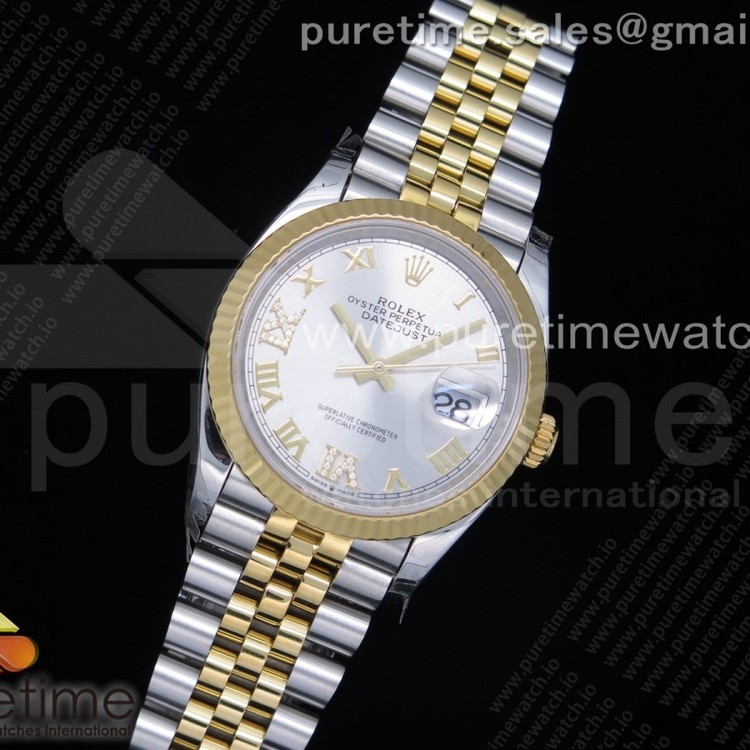 EW공장 롤렉스 데이저스트 36 옐로우골드콤비 실버다이얼 쥬빌레브레이슬릿 DateJust 36 SS/YG 126233 Silver Dial Roman Markers on Jubilee Bracelet A3235