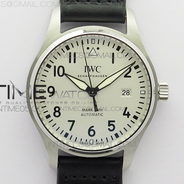 FK공장 마크18 화이트다이얼 가죽스트랩 MARK XVIII IW327002 SS FKF 1:1 Best Edition White Dial On Black Leather Strap