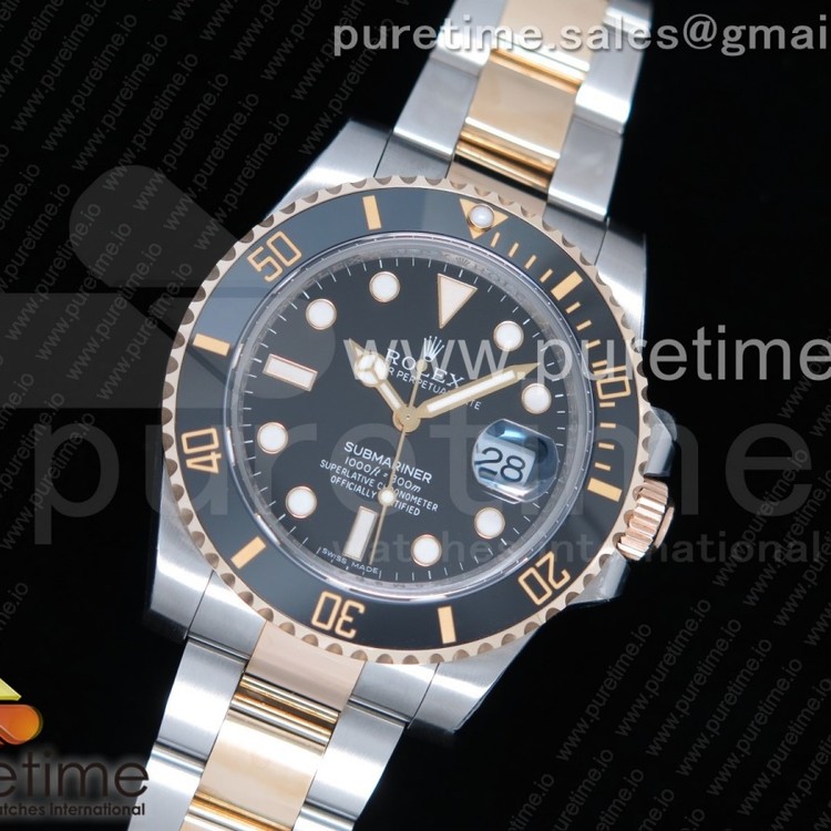 GM공장 롤렉스 서브마리너 포금 콤비 블랙다이얼 904 Submariner 116613 LN Wrapped Gold Black Dial Diamonds Markers on SS/YG Bracelet SA3135