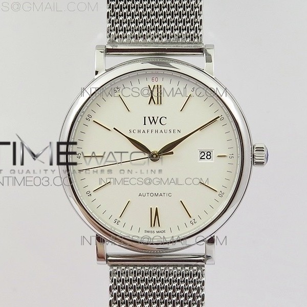 MK공장 V3 IWC 포르토피노 IW356501 스틸 화이트다이얼 골드인덱스 브레이슬릿 PORTOFINO IW356501 SS WHITE DIAL GOLD MARKERS ON SS BRACELET MIYOTA 9015