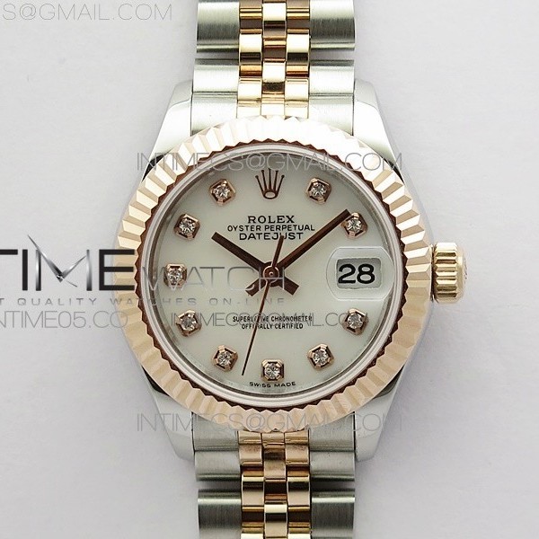 BP공장 롤렉스 데이저스트 28 로즈골드콤비 자개다이얼 2671 Datejust 28mm 279173 SS/RG BP Best Edition White MOP Crystal Markers Dial on SS/RG Jubilee Bracelet ETA2671