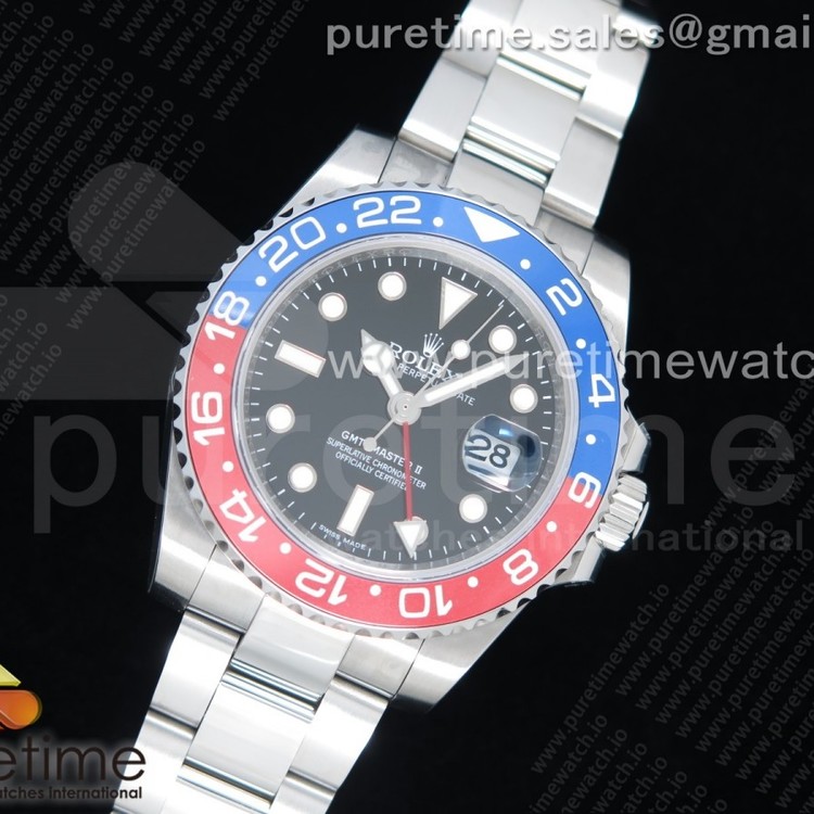 UN공장 펩시 블랙다이얼 브레이슬릿 GMT Master II 116719 BLRO 904L SS Black Dial on SS Bracelet A3186 (Correct Hand Stack)